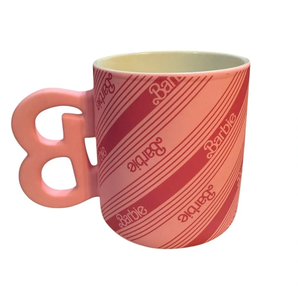 Barbie Pink Diagonal‎ Stripe Mug